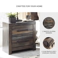 thumbnail image 5 of Signature Design by Ashley Drystan Rustic Industrial 2 Drawer Nightstand with 2 Slim-Profile USB Charging Stations, Weatherworn Brown, 5 of 7