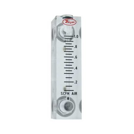 DWYER INSTRUMENTS VFA-22, Flowmeter, Model VFA, 0.15-1 LPM Air, 2-in. Scale, 5% Accuracy, Acrylic Body