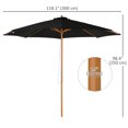 thumbnail image 3 of Outsunny 10' x 8' Round Wooden Patio Umbrella with Bamboo Rib for Outdoor, 3 of 10