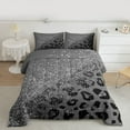 thumbnail image 2 of Castle Fairy Adults Leopard Cheetah Print Glitter 3 Pieces Queen Comforter Set,Sparkling Sequin Print Ultra Soft Bedding Sets,Abstract Gradient Bedding Comforter Set Breathable, 2 of 8