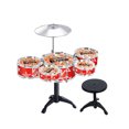 thumbnail image 2 of TOPRenddon Kids Drum Set with Light Music Toy Drum Set for Toddlers Rock Jazz Drum Kit with Stool, Bass Drum, 5 Small Drums Percussion Musical Instruments Toys for Boys Girls Gifts Ages 3-5, 2 of 5