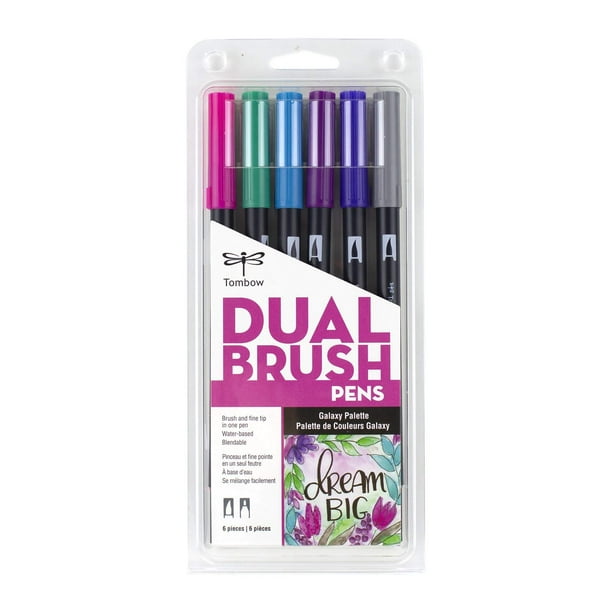 Marcadores Artísticos Tombow Dual Brush Pen Galaxy, Paquete de 6