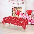 thumbnail image 4 of Lilixerw Valentine's Day Love Heart Tablecloth,Reusable Waterproof Table Cover with Heart & Rose Pattern,Pink Red Gradient Romantic Decor for Dining Table,Coffee Table,Party,54x72 Inch, 4 of 5