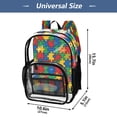 thumbnail image 4 of Large Clear PVC Backpack Heavy Duty See Through Backpack for Adults Work Travel, Color Puzzle Tile Printed 12L, 4 of 8
