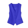 thumbnail image 6 of Vest Sleeveless V Neck Button Front Solid for Women Sunny Weekend Seasonal Favorite Casual Dressing Daily Commute Everyday Outfit Season Shift Summer Outfits, 6 of 6