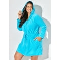 thumbnail image 3 of Swimsuits for All Women's French Terry Tie Waist Hoodie Cover Up, 3 of 4