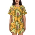 thumbnail image 1 of Balery Avocado Dog Conjunto de Pijama para Mujer con Estampado, Dos Piezas de Manga Corta y Shorts, Ropa de Dormir Suave con Cuello Redondo y Bolsillos-4X-Large, 1 of 6