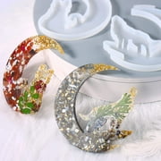 LETS RESIN Resin Molds, Crescents Moon Molds, Epoxy Molds, Silicone Molds for Epoxy Resin, Wolf with Moon, Cat with Moon, Unicorn with Moon