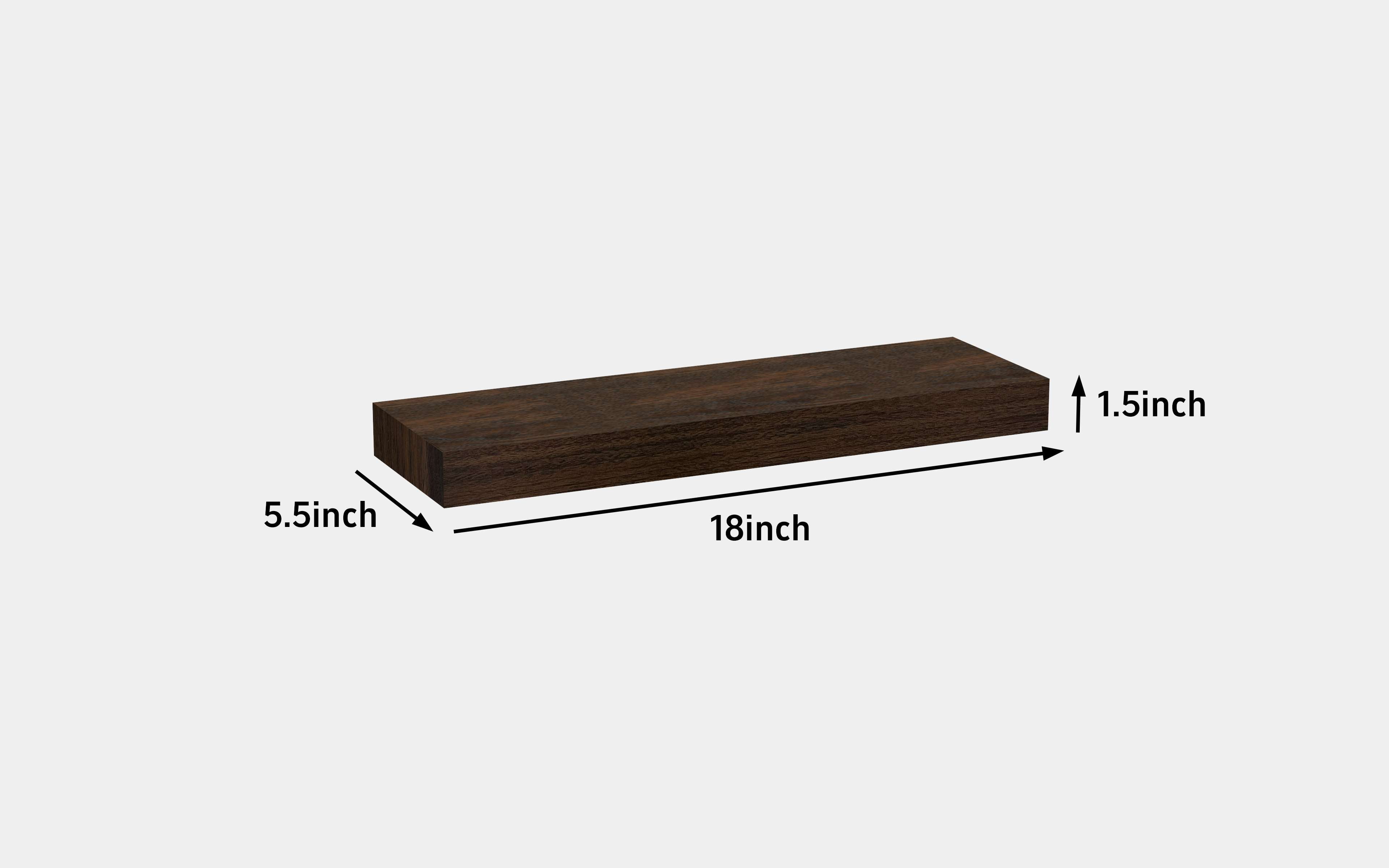 Mainstays Walnut 18" Wood Floating Shelf