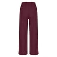 thumbnail image 5 of cFmduc Wide Leg Pants for Women Fall High Waisted Drawstring Pants Comfy Lightweight Straight Leg Casual Lounge Trousers with Pockets, 5 of 6