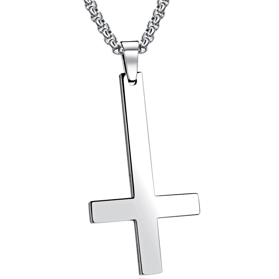 Buy St. Peter Inverted Upside Down Gothic Cross Pewter Pendant Charm Amulet  Black W Stainless Steel Chain at