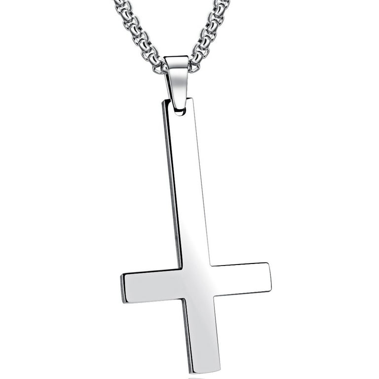 Upside Down Cross Necklace Inverted