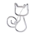 thumbnail image 2 of Hyasfey Women Brooch Hollow Kitty Shape Smooth Stainless Anti-slip Wear-resistant Coat Collar Hat Scarf Decoration Clothes Pin Business Events Garment Jewelry, 2 of 7
