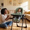 thumbnail image 5 of AILEEKISS Foldable High Chair for Baby, Toddler Eating Chair with Detachable Double Trays, Green, 5 of 12