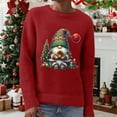 thumbnail image 5 of ZHOUCHANKIDS Classic Cute Sweaters Christmas Sweaters for Women with Fun Patterns and Animals Lightweight Sweaters Winter Outfits Red L, 5 of 6