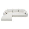 thumbnail image 6 of Williamspace 109" Modular Sectional Sofa, L Shaped Modern Couch Upholstered Sleeper Sofa Minimalist Style Couch Living Room Sofa Set for Living Room, White, 6 of 9