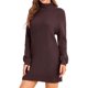 thumbnail image 2 of Vestido De Punto Acanalado Vestido De Suéter De Cuello Alto De Manga Larga Elegante Casual Para Trabajo De Oficina Para Mujeres ANGGREK Ropa, 2 of 7