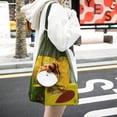 thumbnail image 3 of Sac de Courses Grande Capacité Rétro Pliable Polyester Creux Portable Design Queue de Chat Sac de Rangement Usage Magasinage, 3 of 8
