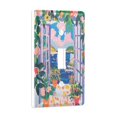 thumbnail image 2 of Yayeee Toggle Light Switch Wall Plate 1-Gang 4.5"x2.7" Home Decorative Outlet Cover, Floral Window, 2 of 7