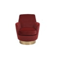 thumbnail image 2 of Newest Luxury Accent Chair for Apartments, Swivel Velvet Barrel Chair with 360 Rotation and Silent Base,Red, 2 of 7