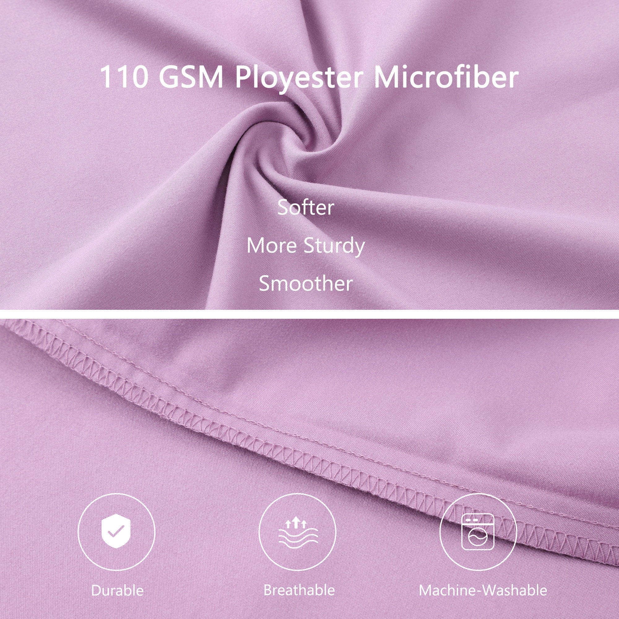 Unique Bargains 2-Piece Soft Microfiber Pillowcases, Queen, Lavender