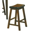 thumbnail image 4 of Set of 2 Counter Height Bar Chair, Solid Wood 29 inch Bar Stool with Saddle Seat and Footrest, Backless Dining Chair for Kitchen and Bar, Weight Capacity 250LBS, Brown Mix, 4 of 4