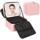 thumbnail image 1 of Bolsa de maquillaje Relavel con espejo LED recargable, color rosa claro, 1 of 7