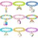 thumbnail image 1 of pulseras de unicornio coloridas para niñas, pulseras de unicornio arcoíris con cuentas para recuerdos de fiesta de cumpleaños., 1 of 5