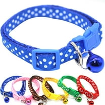 Walbest Breakaway Cat Collar with Bell and Safety Buckle, Kitten Necklace Collar for Kitty Small Dog Puppy Dot Print Collar , Adjustable Length Pet Collar Solid Nylon (Green)