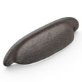 thumbnail image 3 of Hickory Hardware P3004-BI-10B 3 & 3.75 in. Refined Rustic Center to Center Cup Pull, Black Iron - Pack of 10, 3 of 7