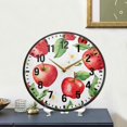 thumbnail image 4 of Yayeee Wall Clock Battery Operated 9.5" Silent Quartz Non-Ticking for Living Room Decor, White Apple Pattern, 4 of 8