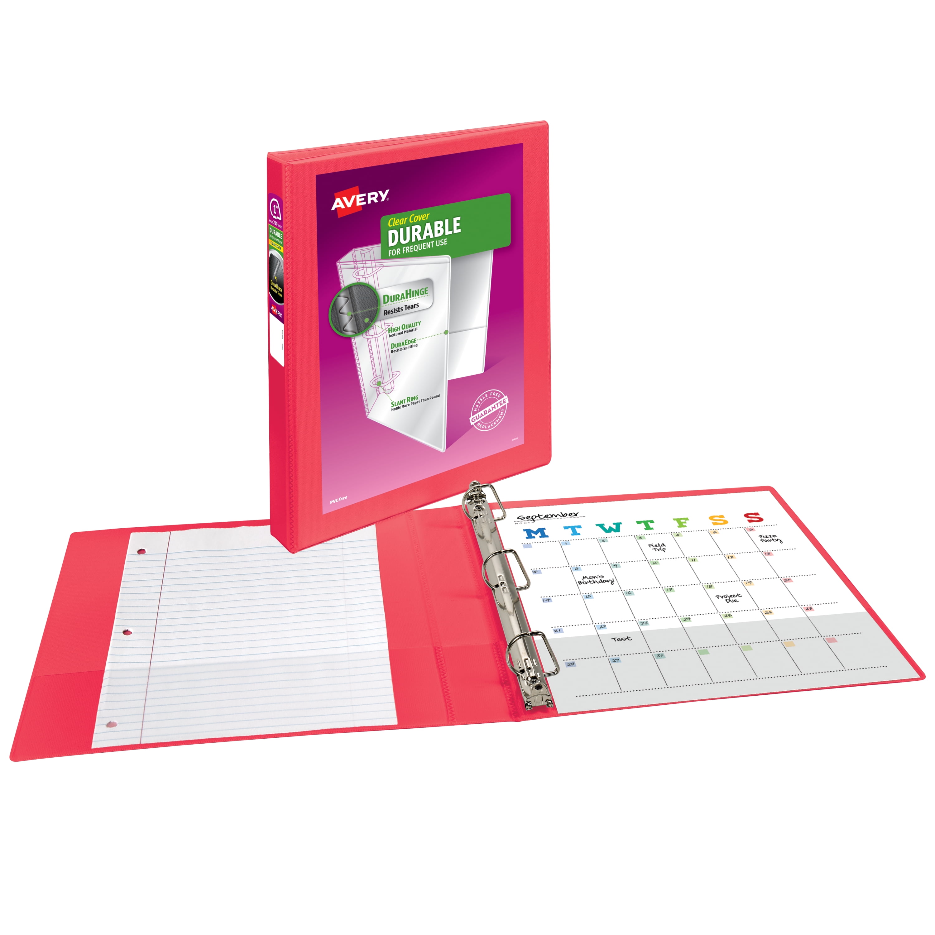 Avery Durable View 3 Ring Binder, 1' Slant Rings, 1 Assorted Binder