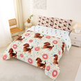 thumbnail image 2 of Homewish Cartoon Dog Dachshund Full Size Comforter Sets,Pink Donut Bedding Comforter Set,Cream,Polkadot Reversible,3pcs,1 Comforter and 2 Pillowcases, 2 of 7
