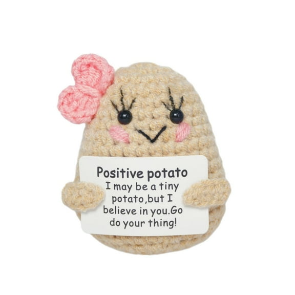 Cute Crochet Positive Potato, Mini Funny Dance Competition Birthday Encouragement Good Luck New Job Easter Gifts for Teen Girls Girlfriend Friend Daughter Dancer