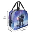 thumbnail image 2 of KLL Astronauts Start Running Print Insulated Lunch Bag Women, Reusable Cute Tote Lunch Box for Adult & Men, Leakproof Cooler Lunch Bags for Work Office Travel Picnic, 2 of 5