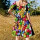 thumbnail image 5 of ¡Demasiadas s! - Vestido de manga corta de Macaw Squad Cóctel de vestidos vestido mujer verano Falda de verano para mujer, 5 of 7
