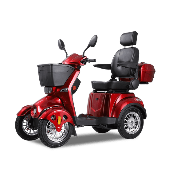 Secure 4-Wheel Mobility Scooter with Charger & Basket, 350 lb Limit