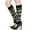 Black White, variant on Unique Bargains Women's Elastic Cuffs Snowflake Deers Pattern Knee High Knit Leg Warmers Pair