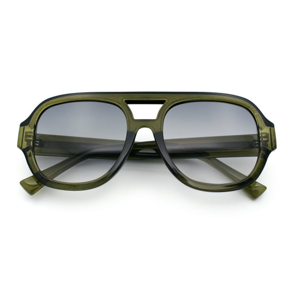 Iconic Classy Luxe Thick Metal Core Arm Racer Sunglasses Green - Smoke