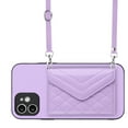 thumbnail image 2 of Nalacover Crossbody Wallet Case for iPhone 12 RFID Blocking Card Slot Holder, Magnetic Flip Folio Purse Case, PU Leather Envelope Design Handbag Women Girls For iPhone 12, Purple, 2 of 10
