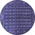 thumbnail image 1 of Ahgly Company Indoor Round Persian Blue Traditional Area Rugs, 5' Round, 1 of 4
