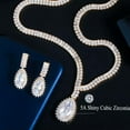 thumbnail image 3 of EOEMY Luxury 2Pcs 585 Gold Cz Baguette Water Drop Set For Fiancee Engagement Jewelry, 3 of 7