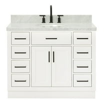 Ariel Hepburn 43 In. Oval Sink Vanity With 1.5 In. Carrara White Countertop In White