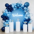 thumbnail image 6 of 50pcs Metallic Blue Balloons, 12inch Chrome Blue Latex Helium Balloons for Baby Shower, Graduation 2026, Father's Day, 4th of July, Birthday Decor(with Ribbon & Adhesive Dots), 6 of 6