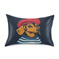 thumbnail image 7 of Yayeee Pillowcase Standard Size Set of 2 Satin Wrinkle Resistant Pillow Case, Blue Dog Artist, 7 of 7