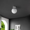 thumbnail image 4 of JONATHAN Y Marcel Bistro 7.75" 1-Light Bohemian Farmhouse Iron/Frosted Glass LED Semi Flush Mount, Chrome/White, JYL7499D, 4 of 9