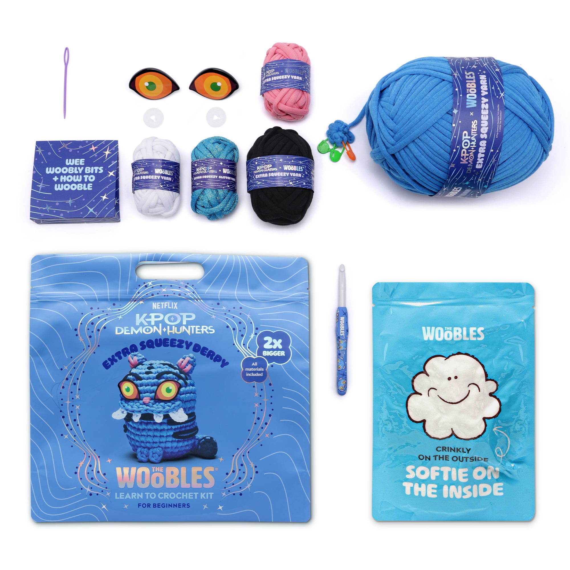 The Woobles Beginner Crochet Amigurumi Kits - Derpy Tiger