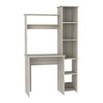 thumbnail image 2 of DUOSONG Versalles Writintg Desk, Two Superior Shelves, Five Cubbies -Light Gray Gray Particle Board Furniture Office Desks & Work Surfaces, 2 of 6