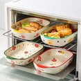 thumbnail image 5 of Home Rectangular Baking Bowl Microwave Oven Special Utensils Double Ear Ceramic Baking Dish Cheese Baked Rice Plate, 5 of 5
