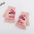 thumbnail image 2 of HUANBAI Children Kids Winter Warm Knitted Convertible Flip Top Fingerless Mittens Gloves One Size, 2 of 3